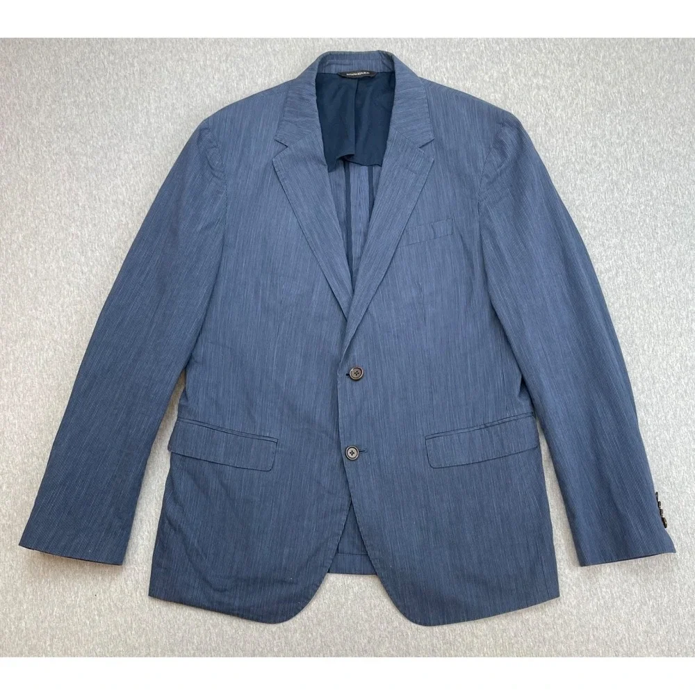 Banana Republic Blazer Mens 42R Striped Cotton Blend Stretch Slim 2-Button